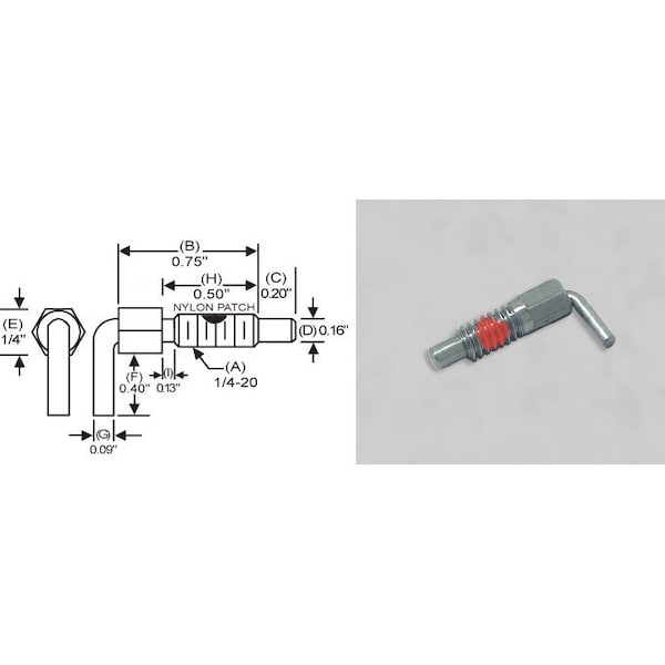 S & W Manufacturing L-Hdle Lck, Stl, Nose w/P, 1/4-20", .5" LNW-0 - main